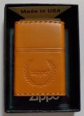 ★本牛革 職人手縫い！お洒落な・・キャメルカラーレザー！ZIPPOロゴ 月桂樹 革巻き ＺＩＰＰＯ！ 新品