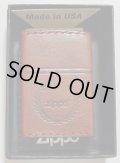 ★本牛革 職人手縫い！渋い・・ ダメージレッドレザー！ZIPPOロゴ 月桂樹 革巻き ＺＩＰＰＯ！ 新品