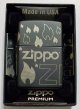 ☆豪華！３６０度 ４面連続デザイン！ZIPPOロゴ＆炎のアイコン Black Zippo PREMIUM！新品