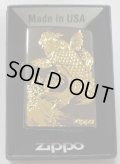 ☆豪華！鯉 CARP 昇り鯉 全面ブラック＆ 繊細なゴールドデザイン！ZIPPO 新品