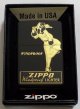 ☆Windy！WINDPROOF LADY 昔のZIPPO社広告柄 全面ブラックマット  ２０２３年 ZIPPO！新品A
