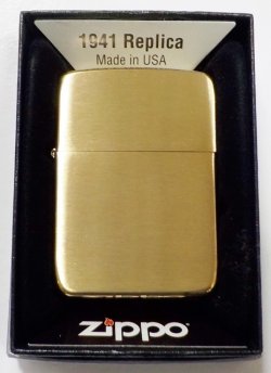 画像1: ★１９４１ Replica Brushed Solid  Brass 真鍮ケース ２０１８年 旧ボトムPATナンバー刻印モデル ZIPPO！新品