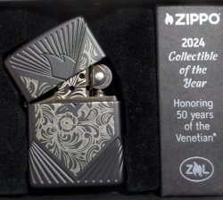 画像1: ☆☆☆伝統の・・ベネチアン柄★誕生５０周年記念 Collectible Of The Year ２０２４！４面彫刻 限定 ARMOR BLACK ZIPPO！新品