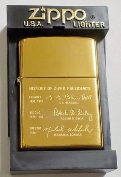 画像1: ☆２０００年１月 ZIPPO社歴代社長サイン！真鍮 High Polish Brass Zippo！新品