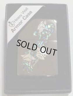 画像1: ☆豪華アーマー！アール・ヌーヴォーシェル 天然貝 ２００３年１２月 ブラック ARMOR ZIPPO！新品