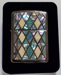 画像1: ☆☆豪華アーマー！ベネチアンテイストシェル 両面天然貝 ２００４年６月 ブラック ARMOR ZIPPO！新品