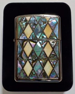 画像1: ☆☆豪華アーマー！ベネチアンテイストシェル 両面天然貝 ２００３年１２月 ブラック ARMOR ZIPPO！未使用品B