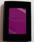 ☆全面 パープル！カラフル＆シンプル！両面ダイアゴナルライン ２００７年 ZIPPO！新品