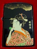 ★歌麿！ビードロを吹く娘。伝統工芸 本金蒔絵 漆塗り 浮世絵 １９９６年 ＺＩＰＰＯ！未使用品