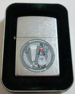 画像1: ☆バドワイザー！Budweiser Beer ボトル＆グラス ２００２年  ZIPPO！新品