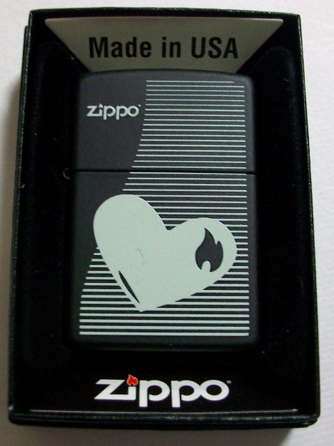 ブラック＆お洒落なハート 2013年 USA ZIPPO！新品A - ジッポーパーク Zippopark