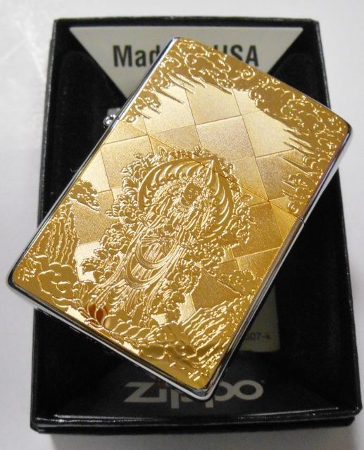 ZIPPO 聖観世音菩薩 ゴールド＆シルバー SGサテン ジッポー ライター+