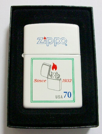 ★20年程前の・・USA 70柄 全面ホワイト＆オールドデザイン ZIPPO！新品B - ジッポーパーク Zippopark