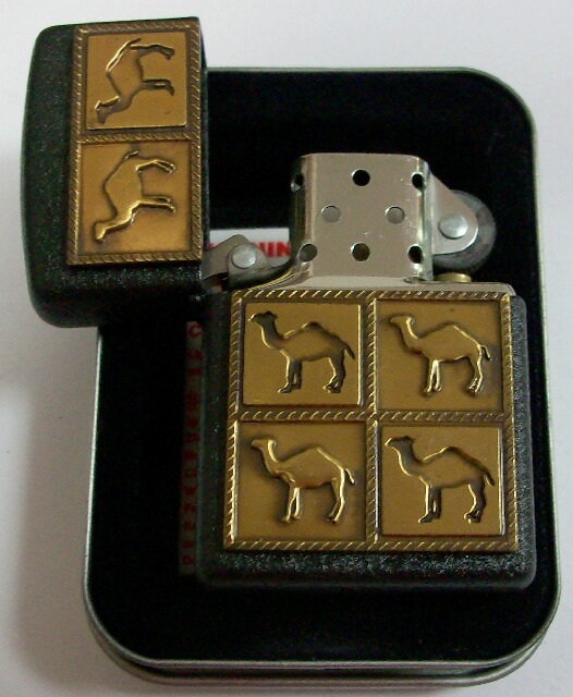 キャメル CAMEL ビンテージ zippo 専用缶ケース入 両面加工 95年製の+