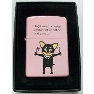 画像: ☆見ないで下さい・・チワワ！★裏面は・・可愛い お尻！ピンク ２００４年 ZIPPO！新品