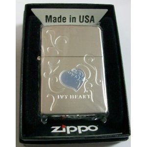 画像: プレゼントに・・ラブラブ！銀加工サテン  ＩＶＹ ＨＥＡＲＴ　ＺＩＰＰＯ！新品