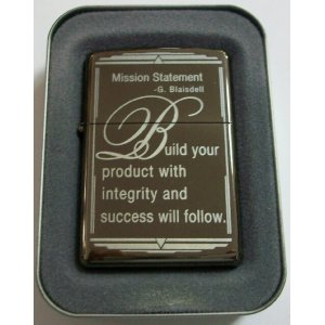 画像: ☆創業者 G.G.B！Mission Statement　２００３年　ブラックアイス　ZIPPO！新品