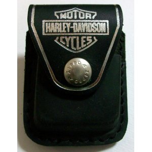 画像: ☆ZIPPO/HARLEY DAVIDSON！USA 革製 ライター用ケース 黒 ループタイプ！新品