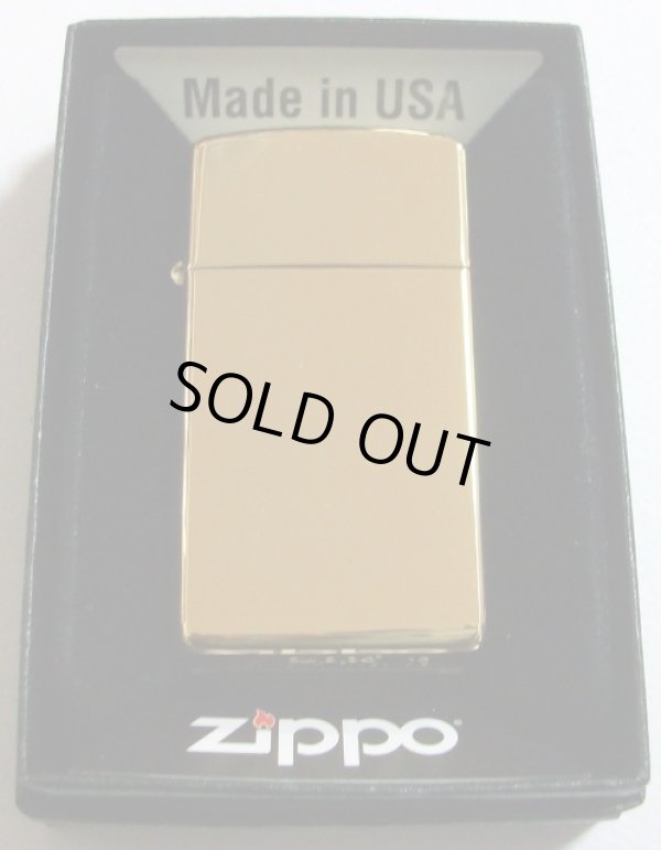 画像1: ☆スリム！真鍮無垢ケース　２０１３年　鏡面　ＢＲＡＳＳ　ＺＩＰＰＯ！新品