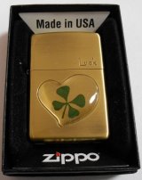 画像: ☆幸運の・・本物 四つ葉のクローバー！渋い・・真鍮古美 Luck Zippo！新品