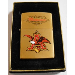 画像: ☆Budeiser Beer！バドワイザー MILLENNIUM 記念 ２０００年 限定 USA  真鍮BRASS ZIPPO！新品