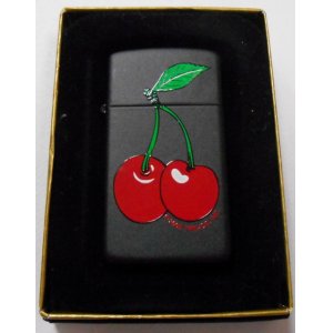 画像: 🍒さくらんぼ スリム！サクランボ ２００７年 BLACK SLIM ZIPPO！未使用品