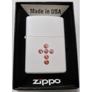 画像: ☆スワロフスキー・クロス！お洒落な・・ホワイトパール  ２００８年 ZIPPO！新品