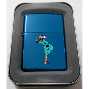 画像: ☆Windy！ウィンディ 色鮮やかな・・サファイアブルー！グリーンドレス ２００４年８月 Zippo！新品