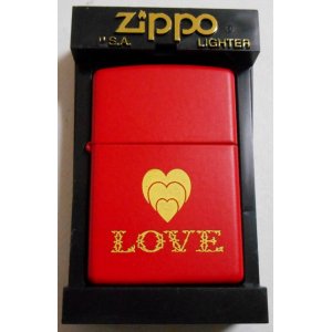 画像: ☆色鮮やか・・Love & ハート！ラブラブハート ２０００年８月 全面 レッド ZIPPO！新品