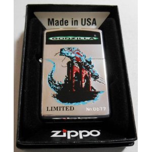 画像: ☆限定 ゴジラ！人気の・・GODZILLA １９９７年１０月 銀加工鏡面 ZIPPO！未使用品　