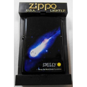 画像: ☆いつも・・ニコニコ！スマイリー ＳＭＩＬＥＹ ★流星 ２００５年 ブラック ZIPPO！新品