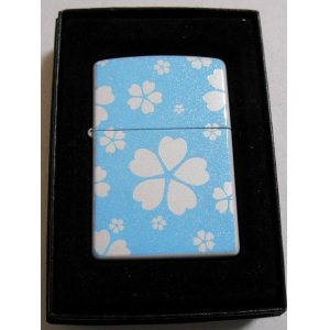 画像: 🌸桜！さくら満開 パステルブルー＆ホワイトパール 両面デザイン ２００６年 ZIPPO！新品