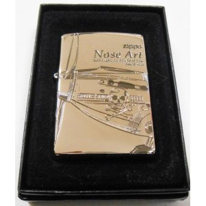 画像: ★Nose Art！ノーズアート 戦闘機にどくろ 銀加工 ２００５年７月 ZIPPO！新品