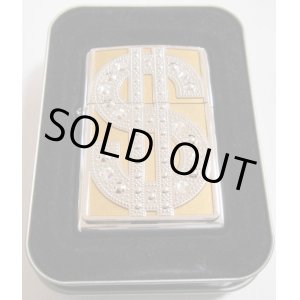 画像: ☆豪華！輝く・・ドル ＄ Bling Emblem ８クリスタル！２００５年 ZIPPO！新品A