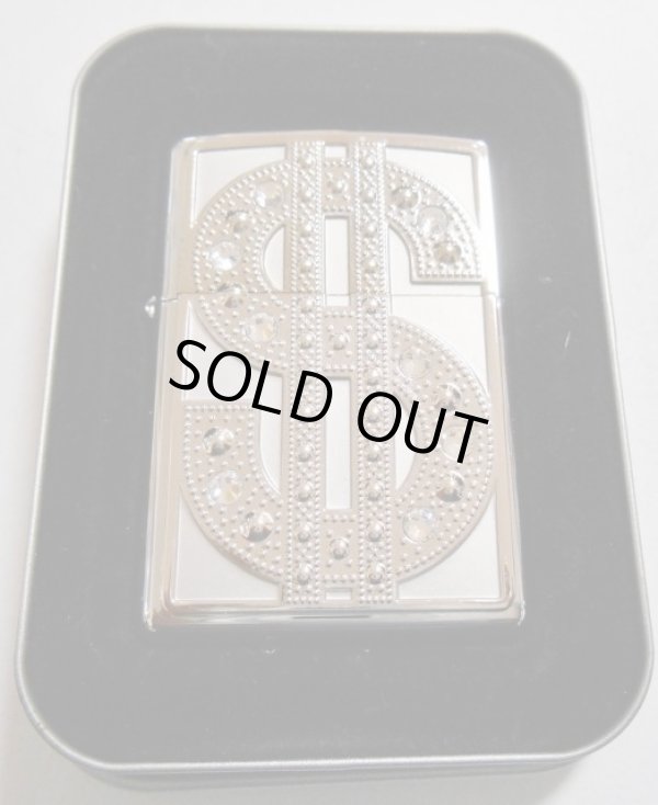画像1: ☆豪華！輝く・・ドル ＄ Bling Emblem ８クリスタル！２００５年 ZIPPO！新品B