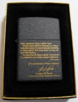 画像: ★ZIPPO社 前社長グレッグ・ブース氏！メッセージ  ２００２年★全六面 Black Crackle Zippo！新品