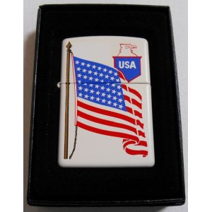 画像: ★アメリカ  国旗！星条旗デザイン １９９８年 ホワイト ZIPPO！新品