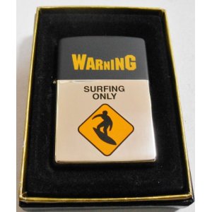 画像: ☆WARNING！SURFING ONLY ハワイの海 警告SIGN！１９９８年１０月 ZIPPO！新品