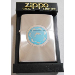 画像: ☆イルカ！スピニング・ドルフィン 両面 SPINデザイン 銀加工 ２００１年１月 ＺＩＰＰＯ！新品A