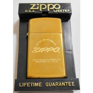 画像: ☆１９９６年４月（D）スリム！真鍮ケース お洒落なデザイン SLIM ZIPPO！新品