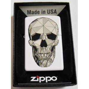 画像: スカル！繊細な・・ライン どくろ！２０１６年 ホワイト USA ZIPPO！新品