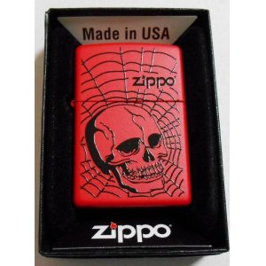 画像: ★SKULL & SPIDER NEST！スカル＆蜘蛛の巣 RED  ２０１５年 USA ZIPPO！新品