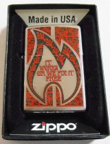 画像: IT WORKS OR WE FIX FREE 炎のデザイン ２０１５年 ＃２００ ZIPPO！新品