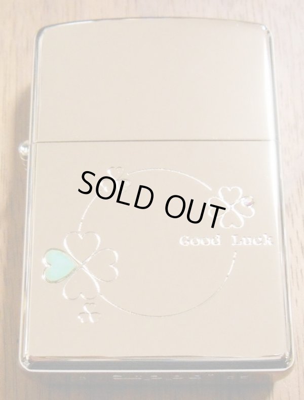 画像1: ☆ お洒落な・・Good Luck クローバー！木箱入り ２００５年７月 限定ZIPPO！新品
