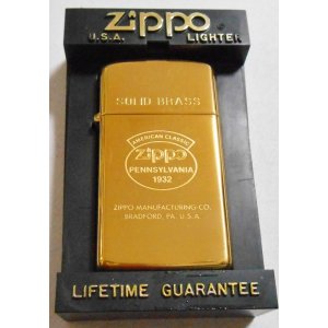 画像: ☆１９９７年１月（A）スリム！真鍮無垢ケース AMRICAN CLASSIC SLIM ZIPPO！新品