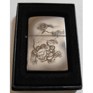 画像: ☆荒獅子！渋い・・和柄！レーザー彫刻 ２００８年 BLACK ZIPPO！新品