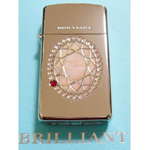 画像: ☆豪華スリム！天然貝象嵌 PINK SHELL INLAY ブリリアント  ２００５年 ZIPPO！新品