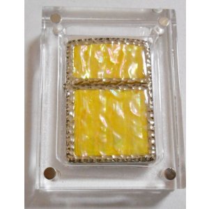画像: ☆豪華！天然貝 両面SHELL ★三面手彫り 五面デザイン！イエロー系 ２００６年 ZIPPO！新品A