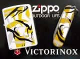 画像: ☆ZIPPO OUTDOOR LIFE！VICTORINOX ポケットナイフ＆ ホワイトカモ ZIPPO １９９９年３月  新品