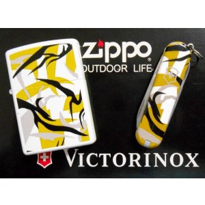 画像: ☆ZIPPO OUTDOOR LIFE！VICTORINOX ポケットナイフ＆ ホワイトカモ ZIPPO １９９９年３月  新品